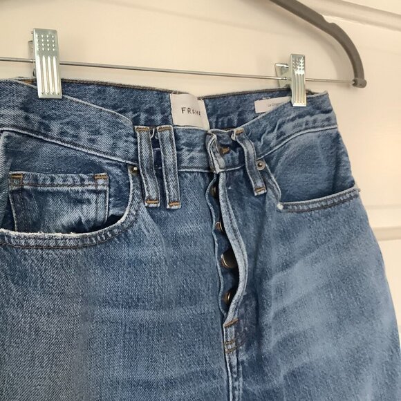 Frame women's jeans 25 Le Original patchwork denim button fly straight leg - Picture 6 of 10